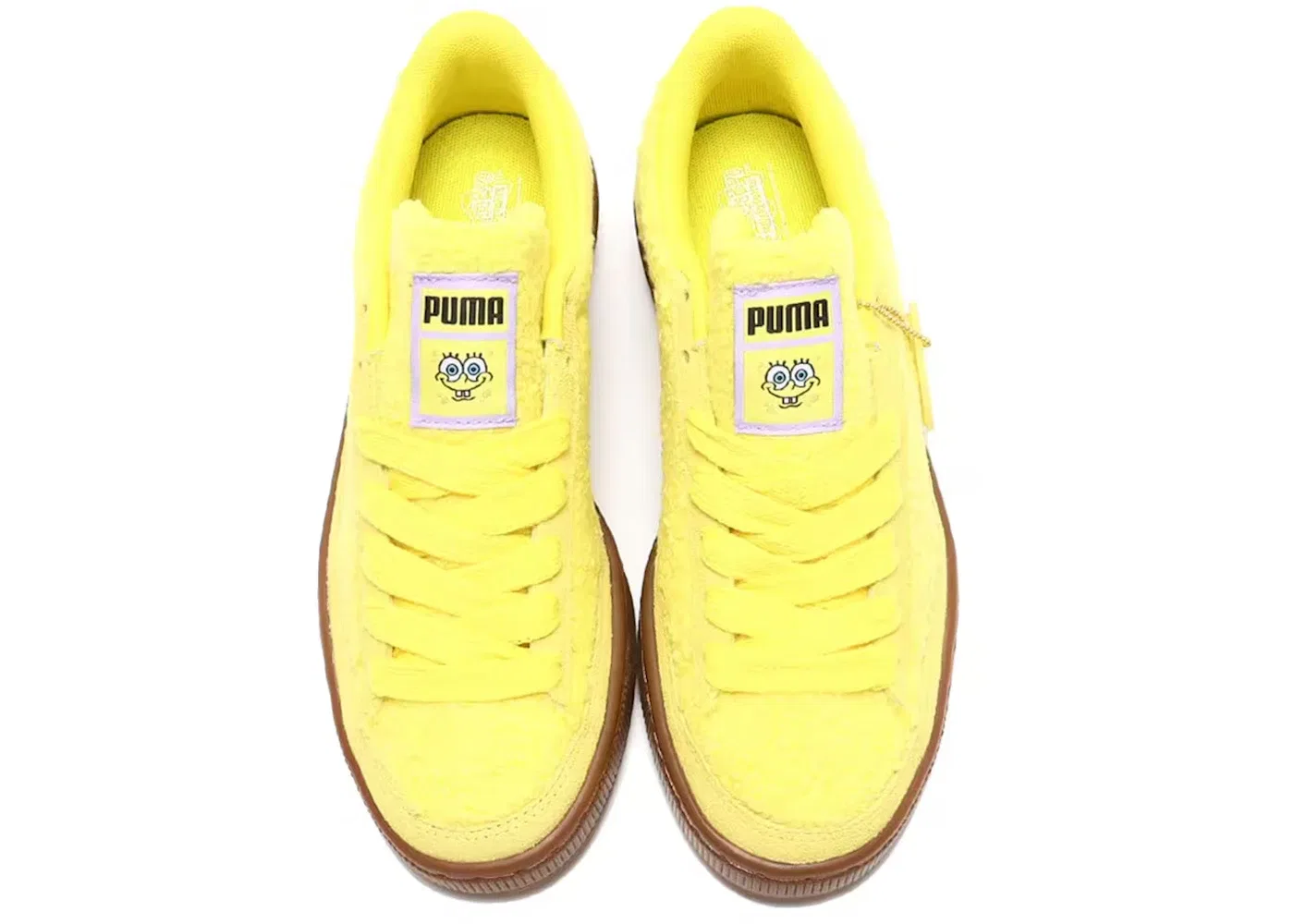 Детские кроссовки на каждый день Puma Suede Spongebob (GS) Puma, Lusent Yellow/Citronel — фото 3