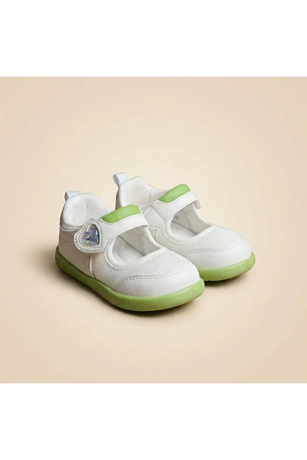 Детские ортопедические туфли для девочек на липучках Le Style De Marie, Green White