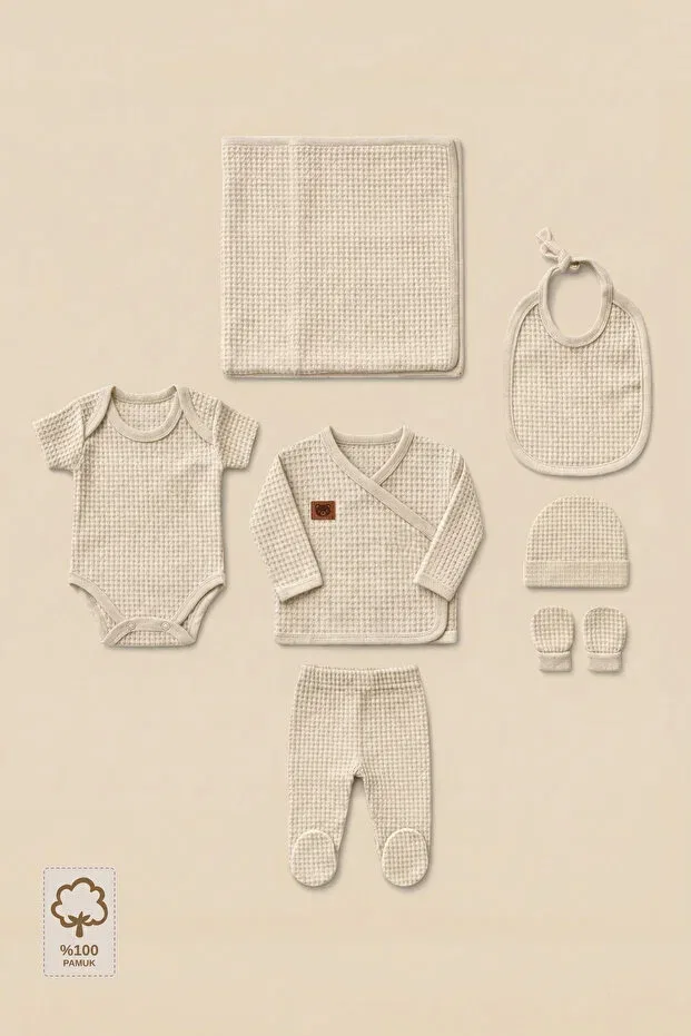 Детский комплект для выписки из роддома 7 предметов Minory Baby, Beige — фото 2