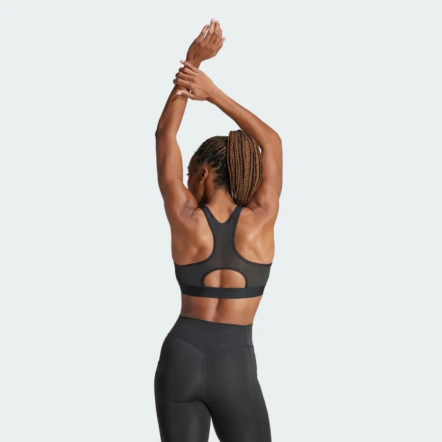 Спортивный бюстгальтер с молнией PrimeLiftreact Training Medium Support Zip adidas, Черный — фото 2