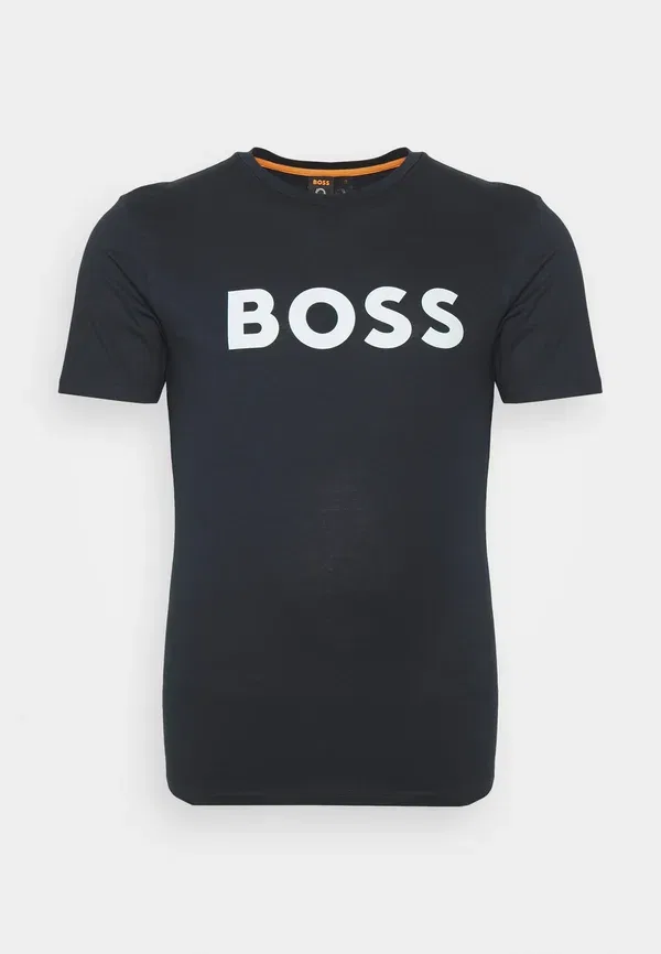 Футболка с принтом «Мышление» Boss, темно-синий