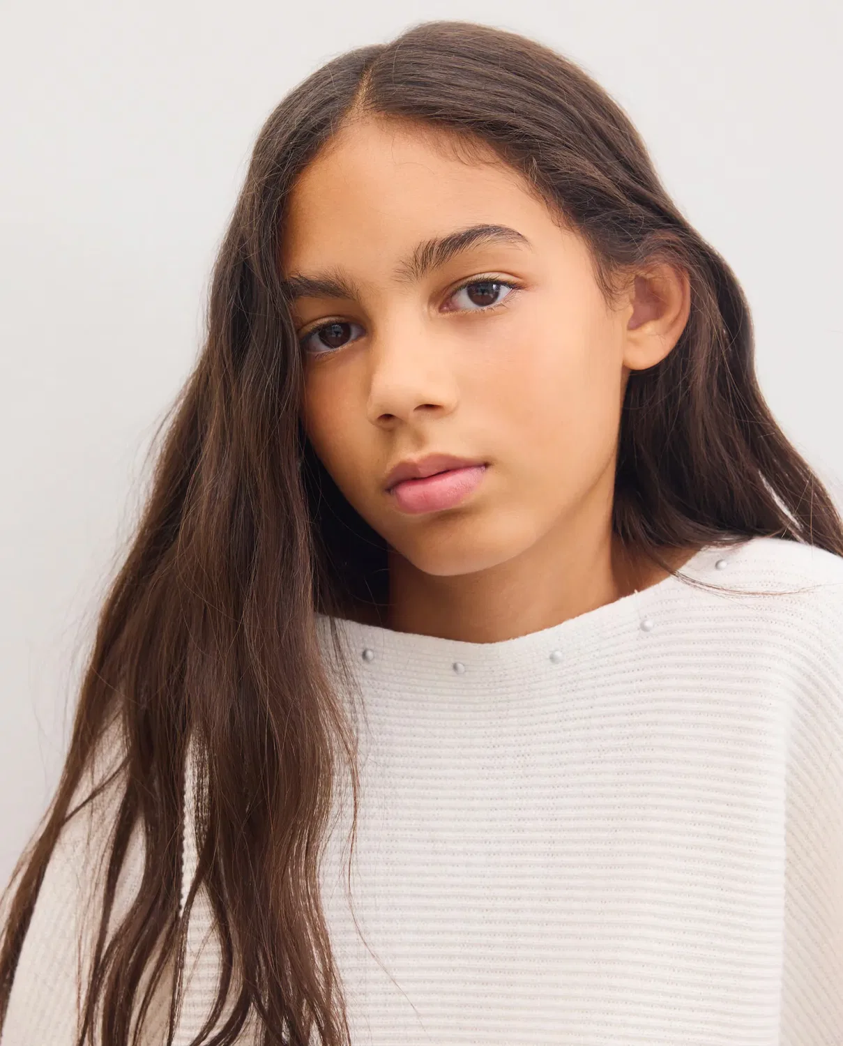 Детский джемпер для девочек с рукавом-летучая мышь Kids El Corte Inglés, Blanco Roto — фото 3