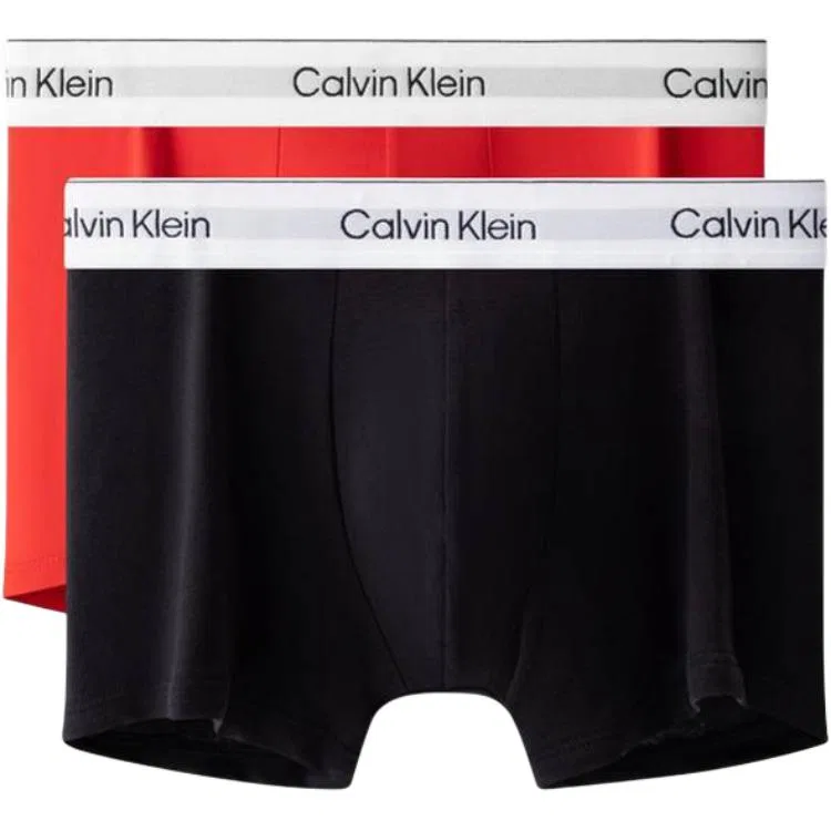 Мужские трусы-боксеры с принтом Calvin Klein, Space Black/Vermilion