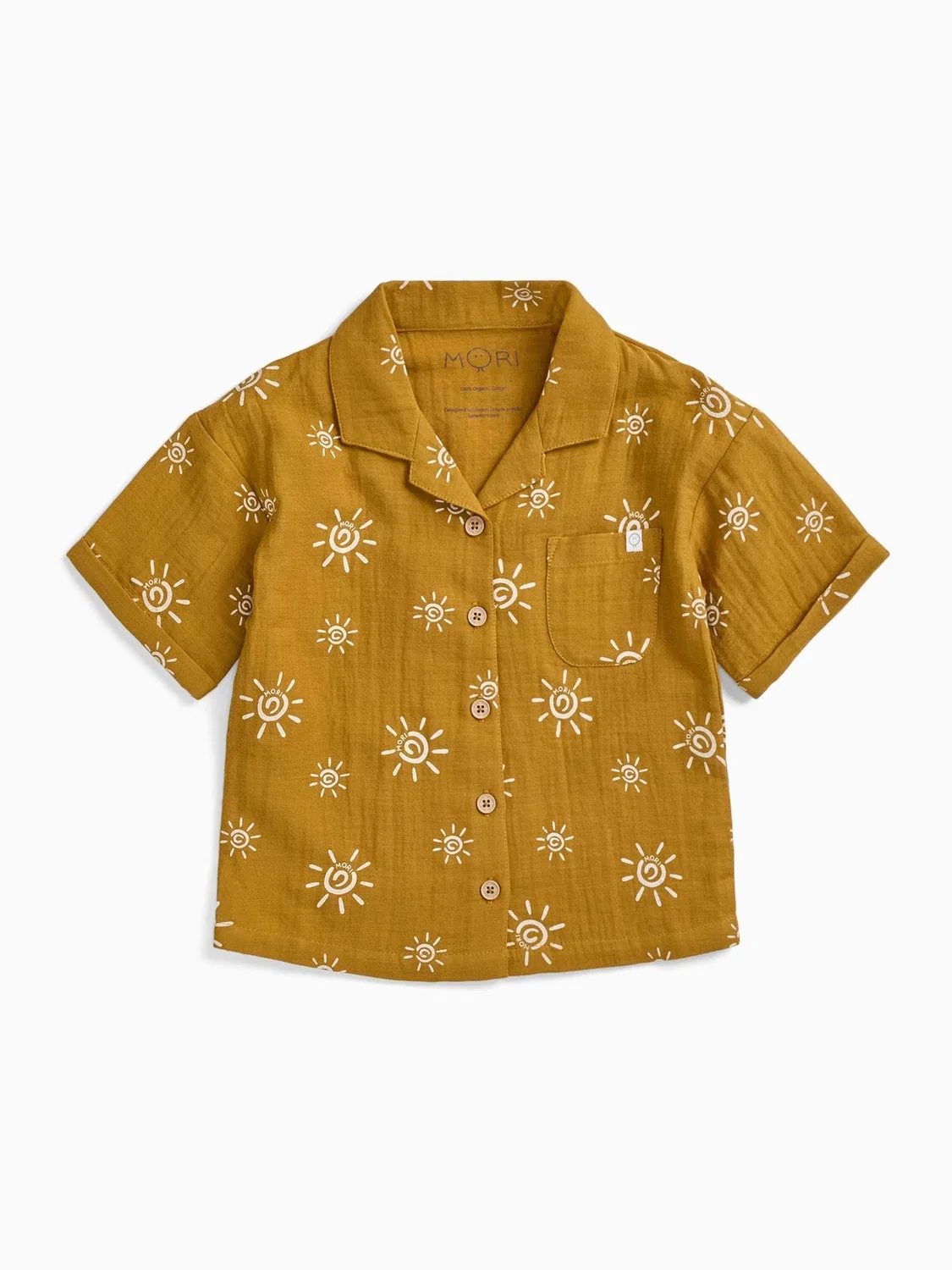 Рубашка из муслина с солнцем, Muslin Shirt Mori, желтый — фото 3