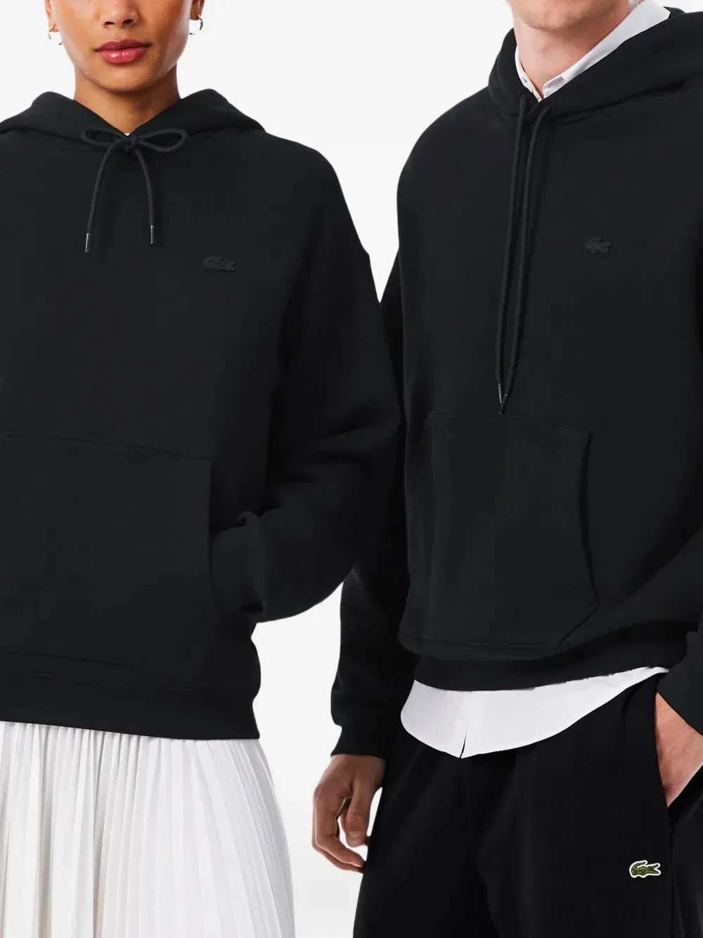 Худи с кулиской и нашивкой-логотипом Lacoste, черный — фото 2