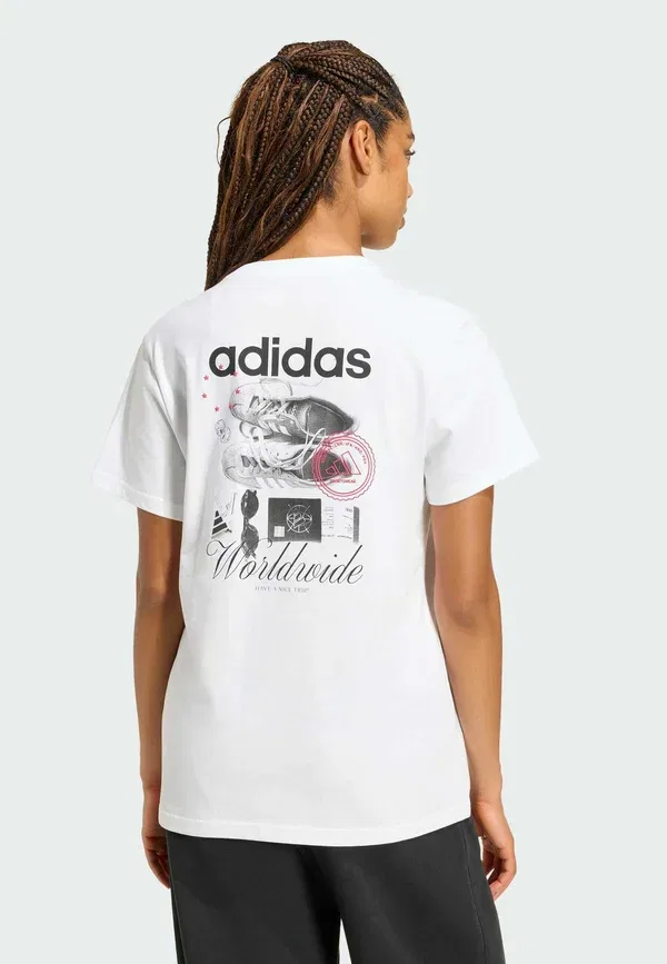 Футболка свободного кроя с принтом Adidas Sportswear, белый