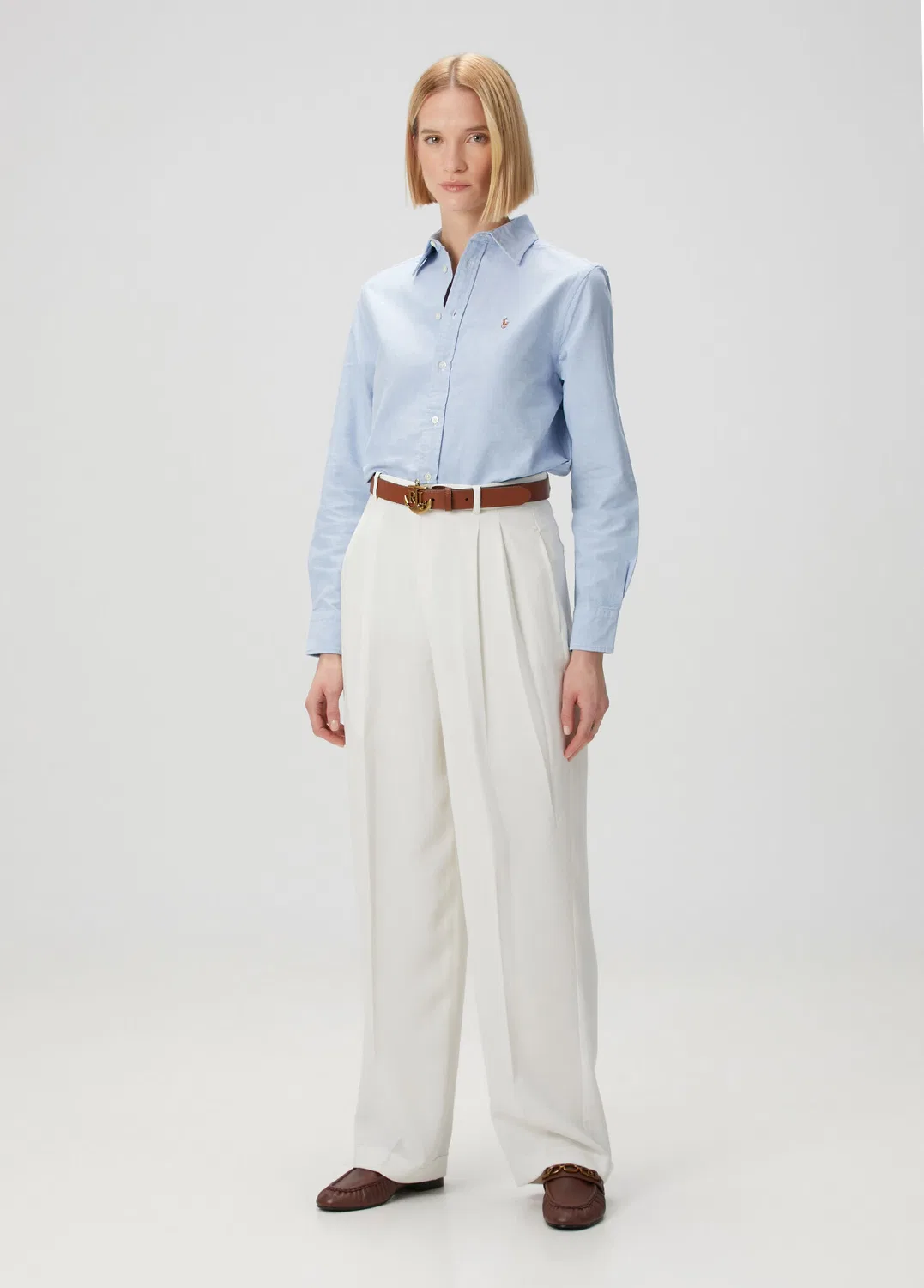 Рубашка Oxford Classic Fit Polo Ralph Lauren, light blue — фото 2