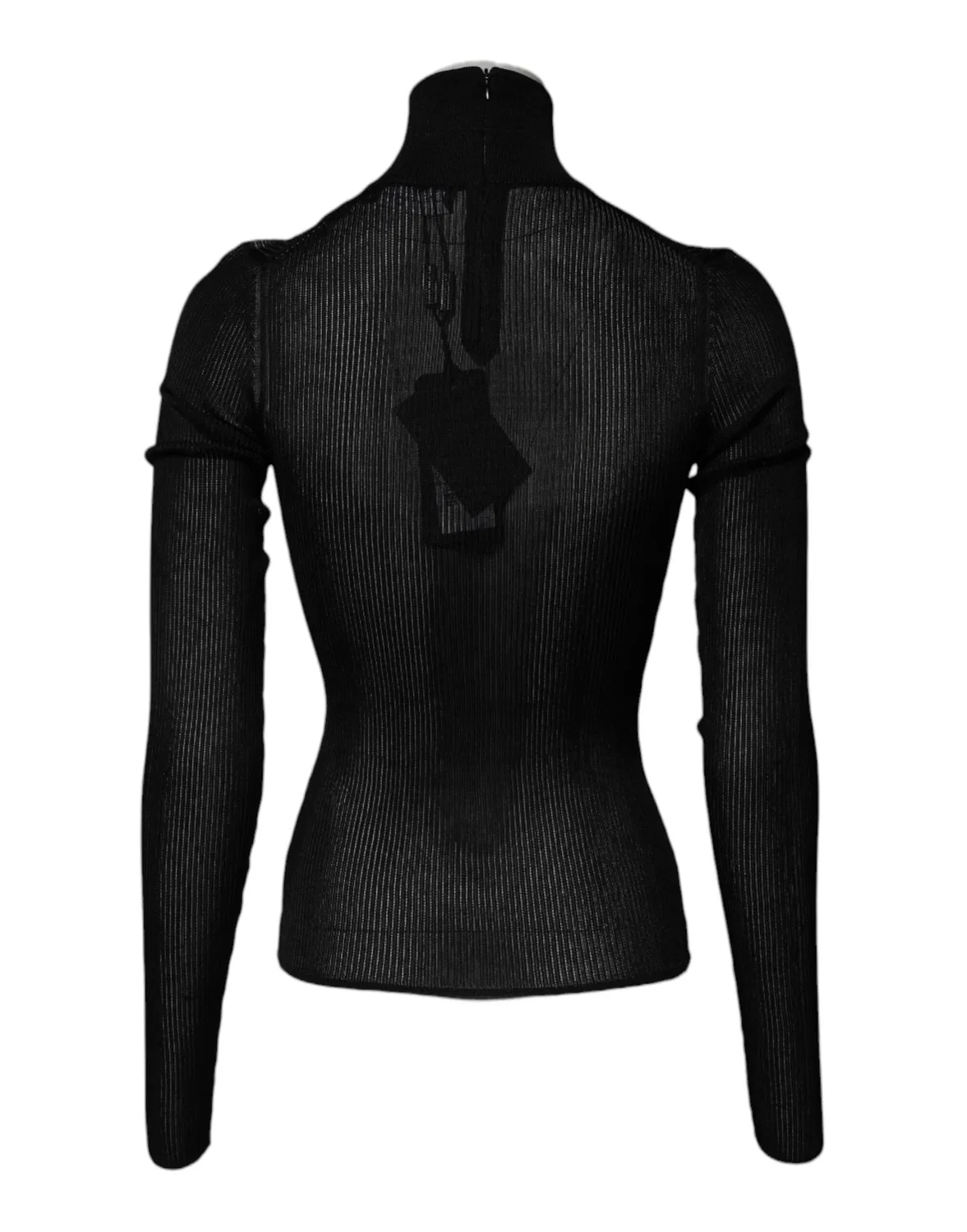 Женский пуловер с длинным рукавом и воротником-гольф Turtle neck Blouse Dolce & Gabbana, Black — фото 4