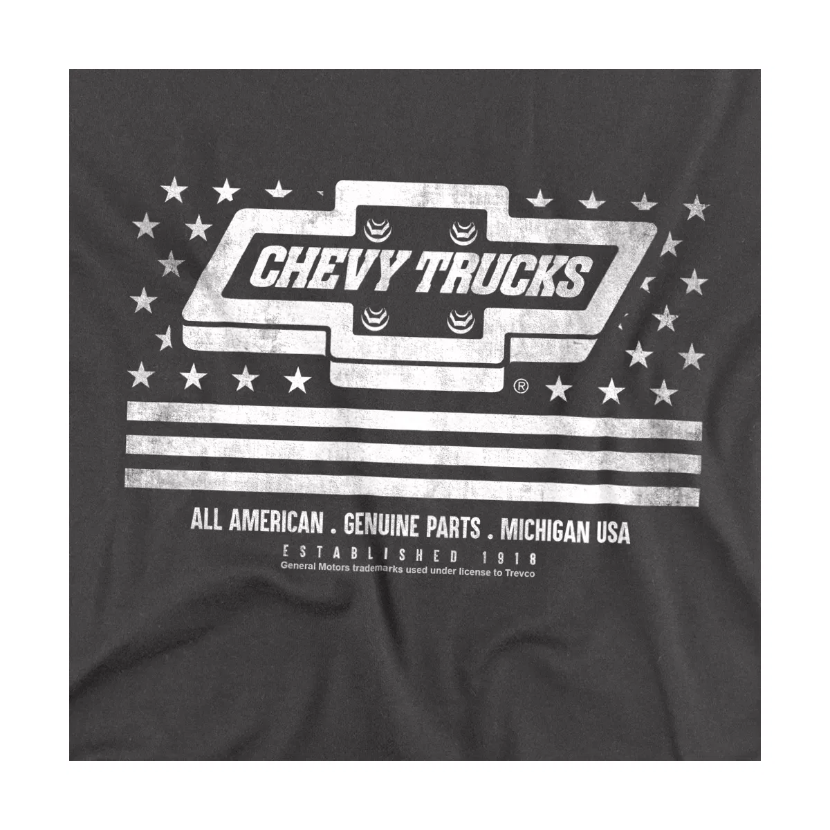 Детское боди с коротким рукавом Chevrolet Trucks USA Flag Infant, Chevrolet, Charcoal — фото 2