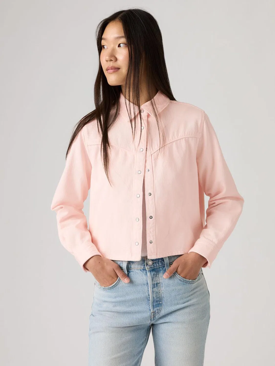 Рубашка-куртка Logan Levi's, пыльно-розовый — фото 4