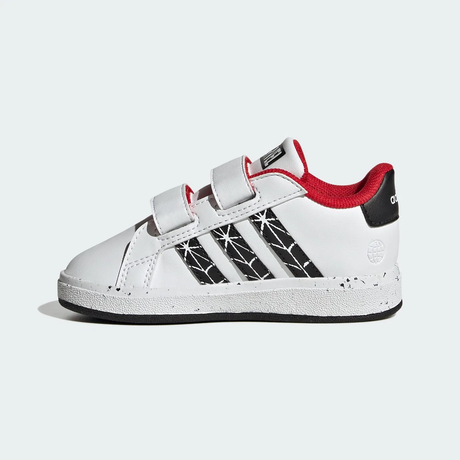 Детские кроссовки на липучках Grand Court Spider-man Cf I Adidas, Ftwr White Core Black Better Scarlet — фото 2