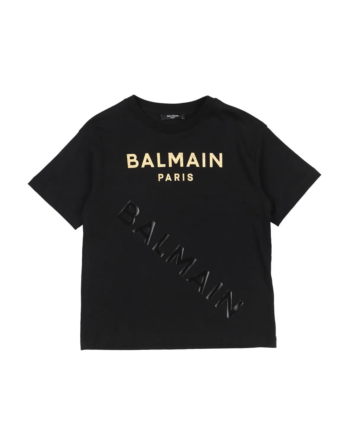 Детская футболка с принтом Balmain, черный
