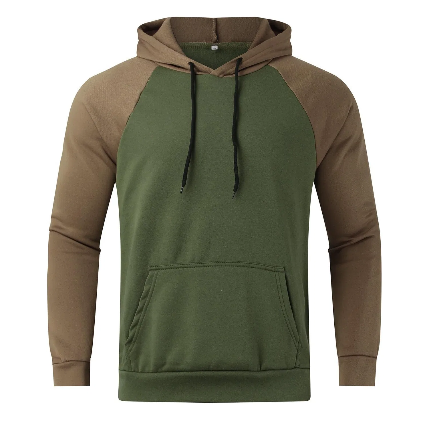 Мужской свитшот с принтом Spring and Autumn Men's Winter Neck Long Sleeve Pullover Hoodie Casual Unique Design Outdoor Abstract Sweatshirts, Green-3
