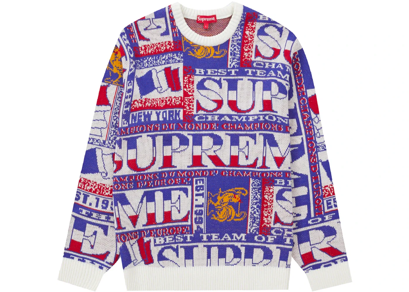 Мужской свитер с шарфом Supreme, White