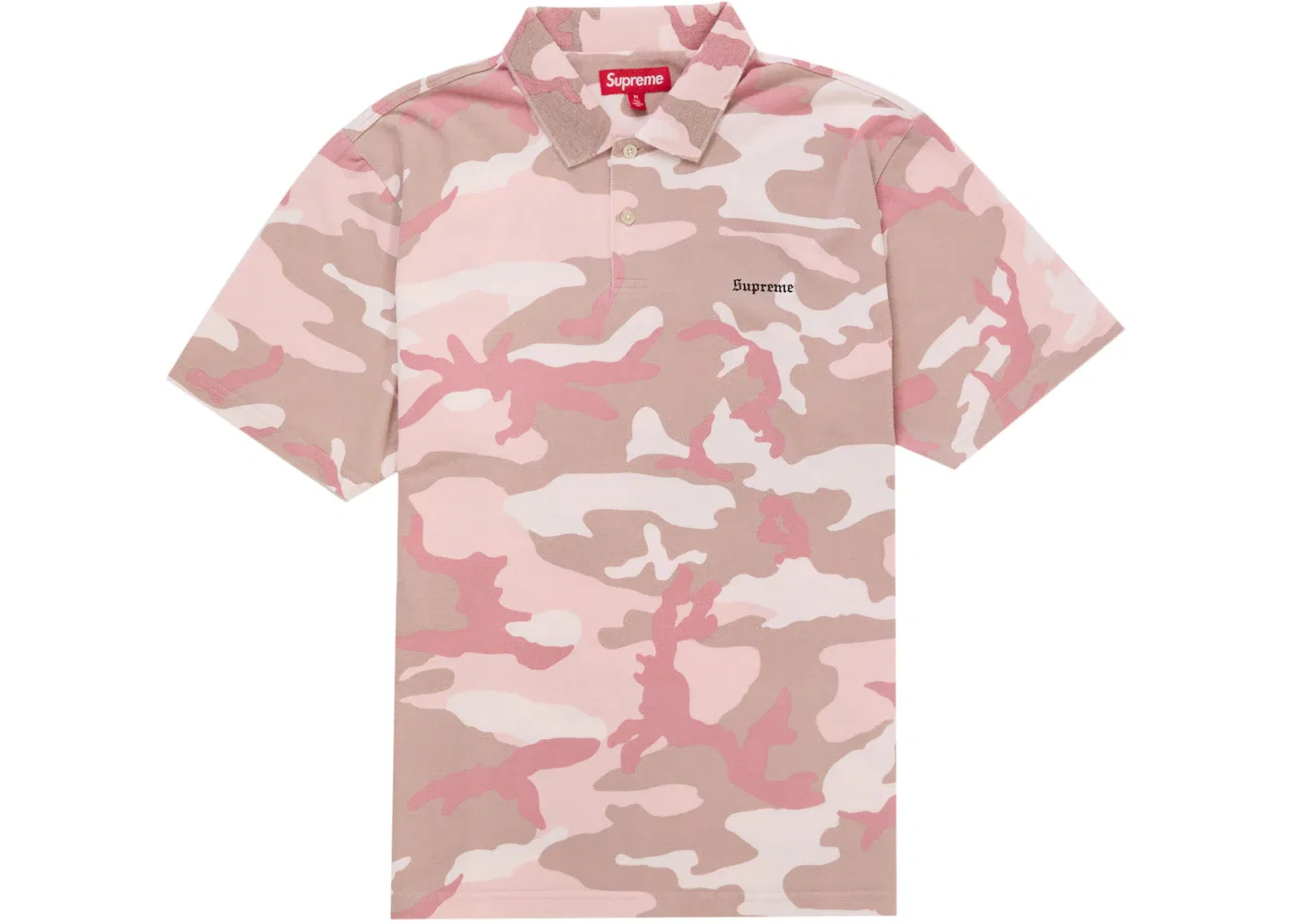 Мужское поло с принтом Supreme Polo, Pink Camo