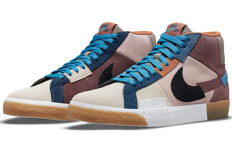 Кроссовки Nike SB Zoom Blazer Mid Premium, коричневый/светло-розовый — фото 3