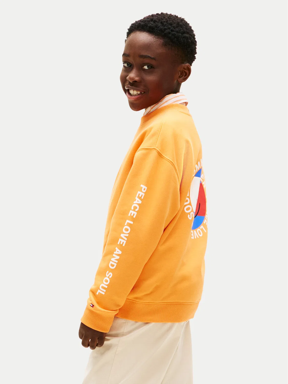 Толстовка стандартного кроя для мальчика Smiley Flag Tommy Hilfiger, оранжевый — фото 3