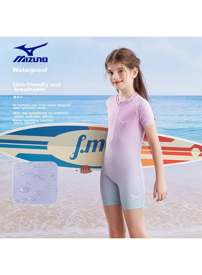 Купальник слитный с принтом русалки Mizuno, фиолетовый — фото 4