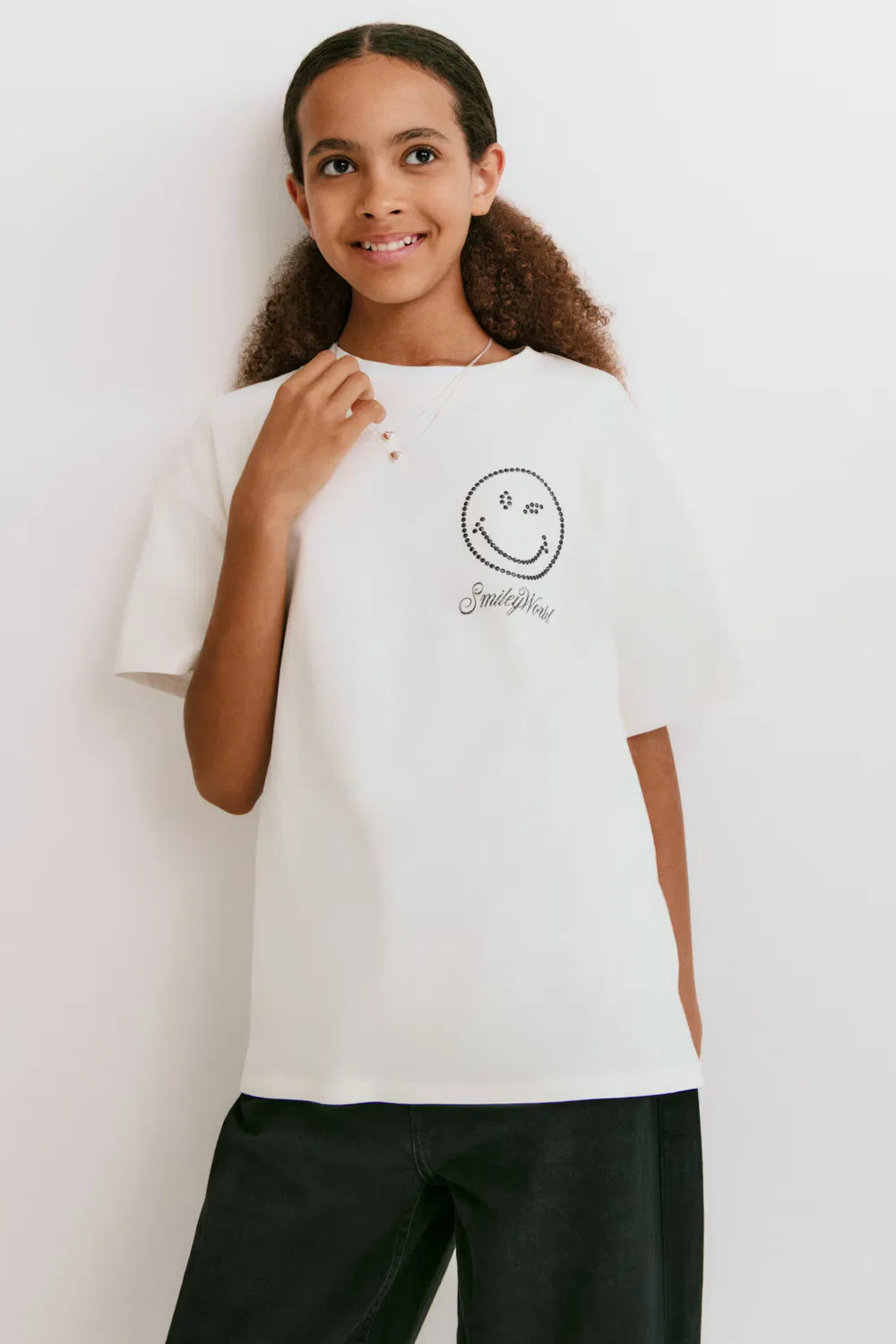 Хлопковая футболка с принтом H&M, Elfenbein/Smileyworld — фото 3