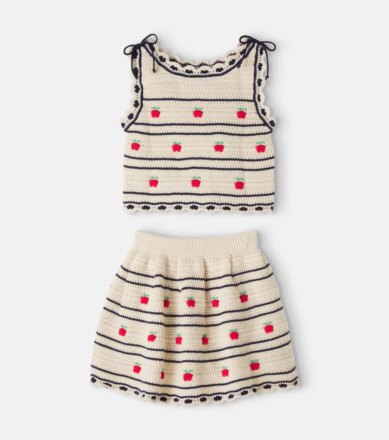 Комплект из жилета и юбки из хлопка и шерсти Daisy Bebe Organic, коричневый — фото 4