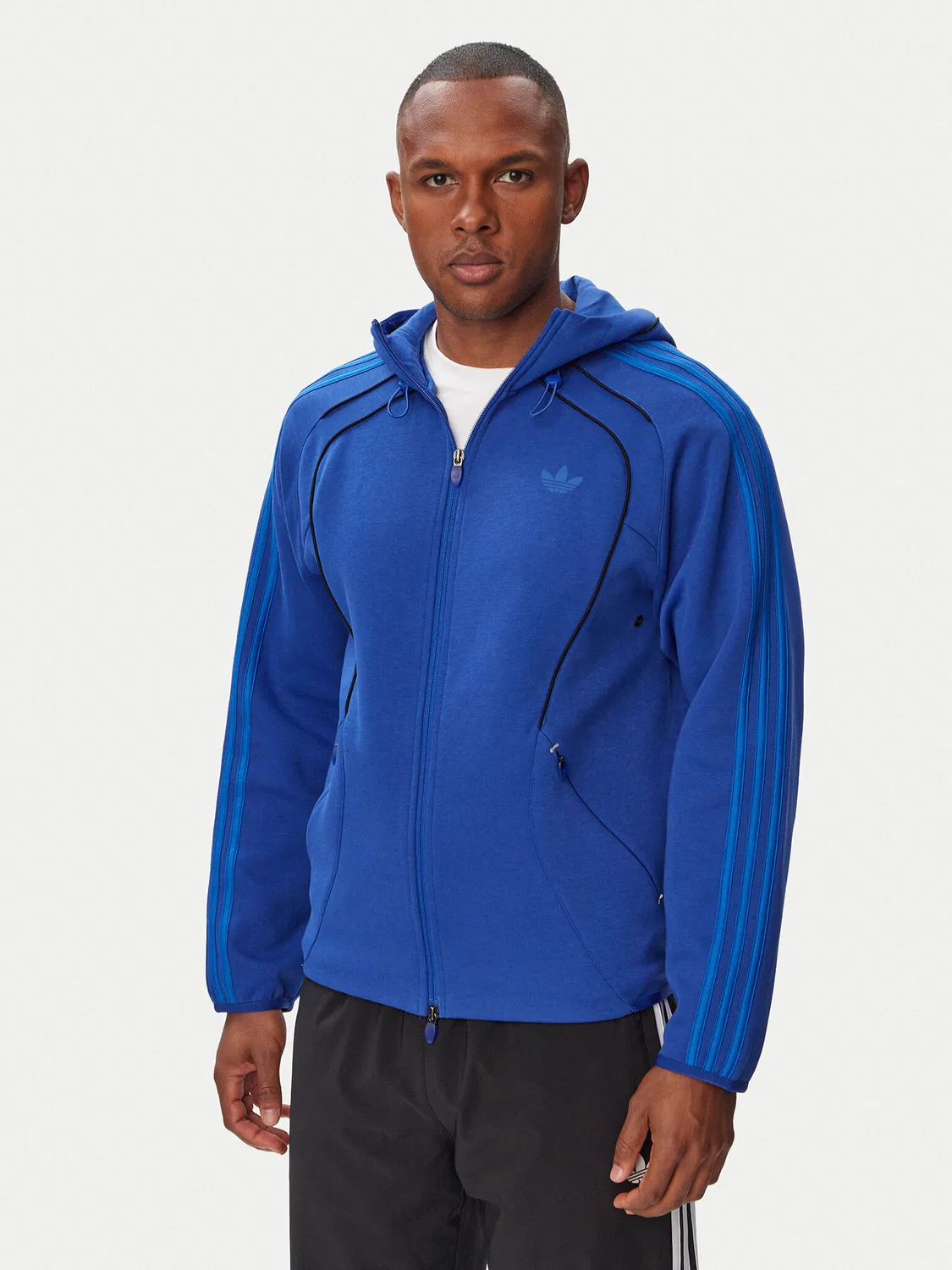 Мужская флисовая куртка стандартного кроя Spacer Teamgeist Cutline Fullzip Hoodie Adidas, синий