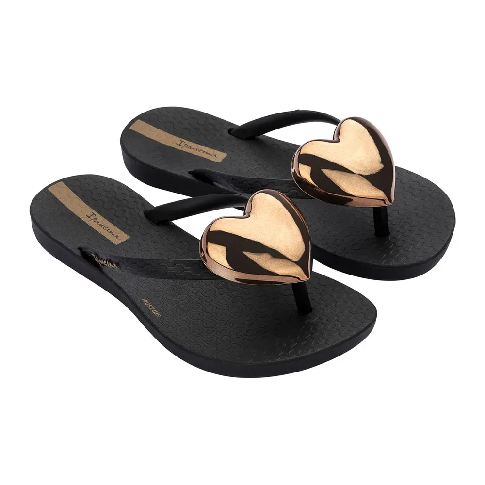 Детские вьетнамки для девочек с объемным сердцем Ipanema Maxi Fashion II, Black