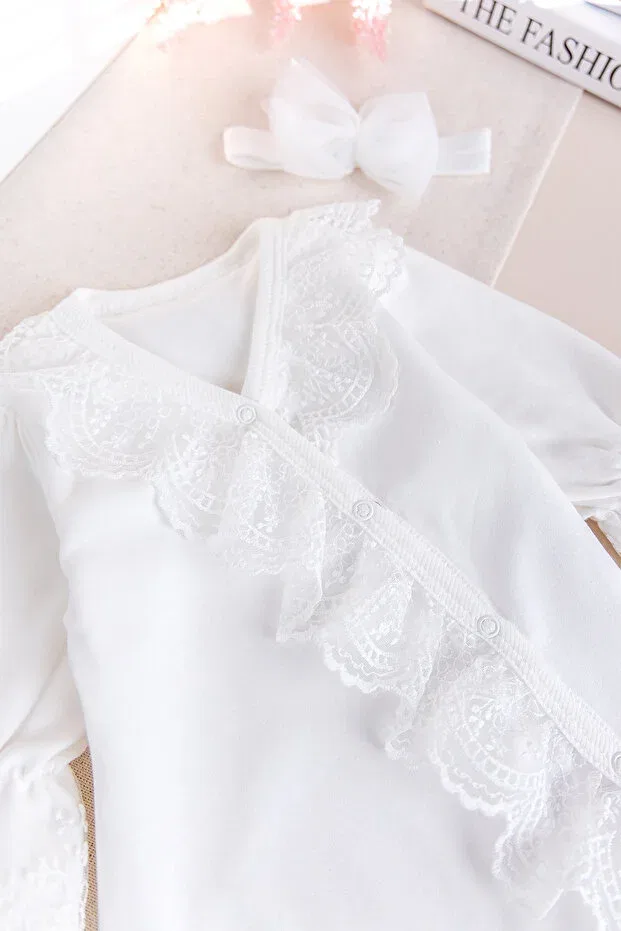 Детское боди-комбинезон для девочек хлопковый Babymod, Cream — фото 2