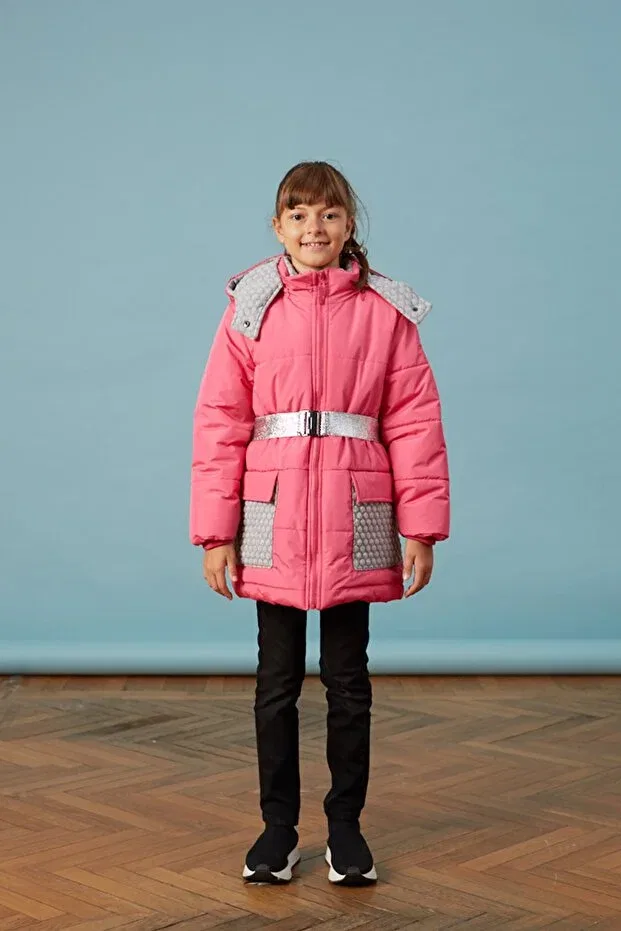 Детское пальто для девочек с капюшоном Men Anorak, Pink