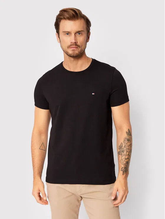 Футболка slim fit Core Stretch Tommy Hilfiger, черный