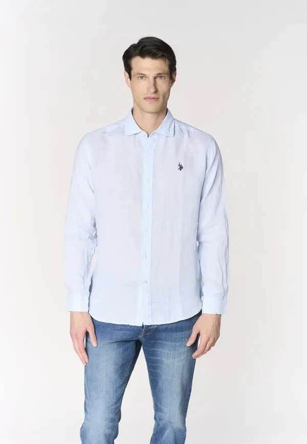 Рубашка из льна Shirt U.S. Polo Assn., синий