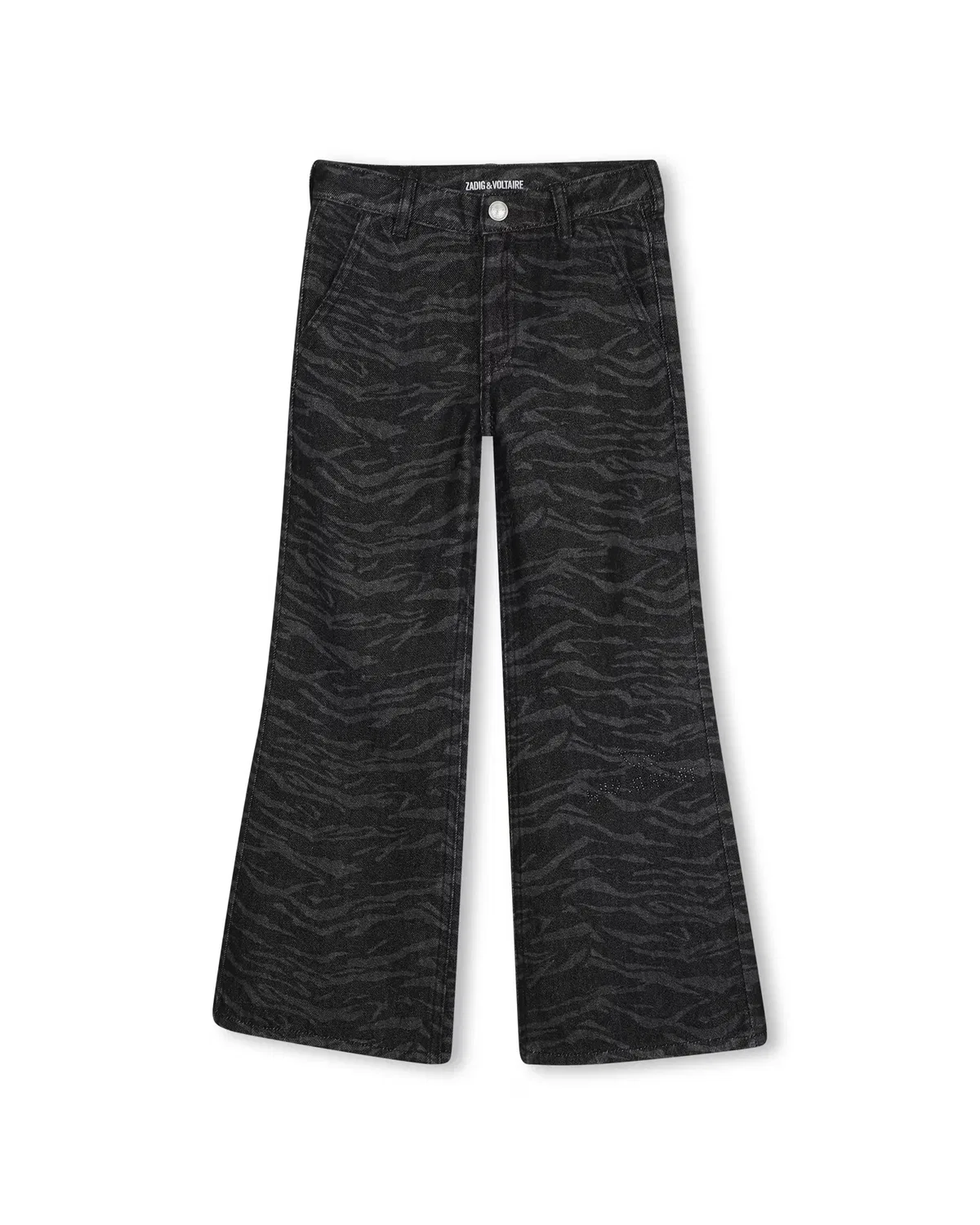 Детские джинсы для девочек с расклешенным кроем Animal Negro Zadig & Voltaire, Negro