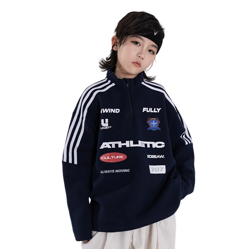 Детский свитшот с принтом Lanza, Navy Blue