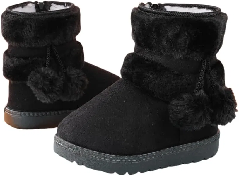Детские зимние ботинки для девочек с флисовой подкладкой Hhhchpm, Black