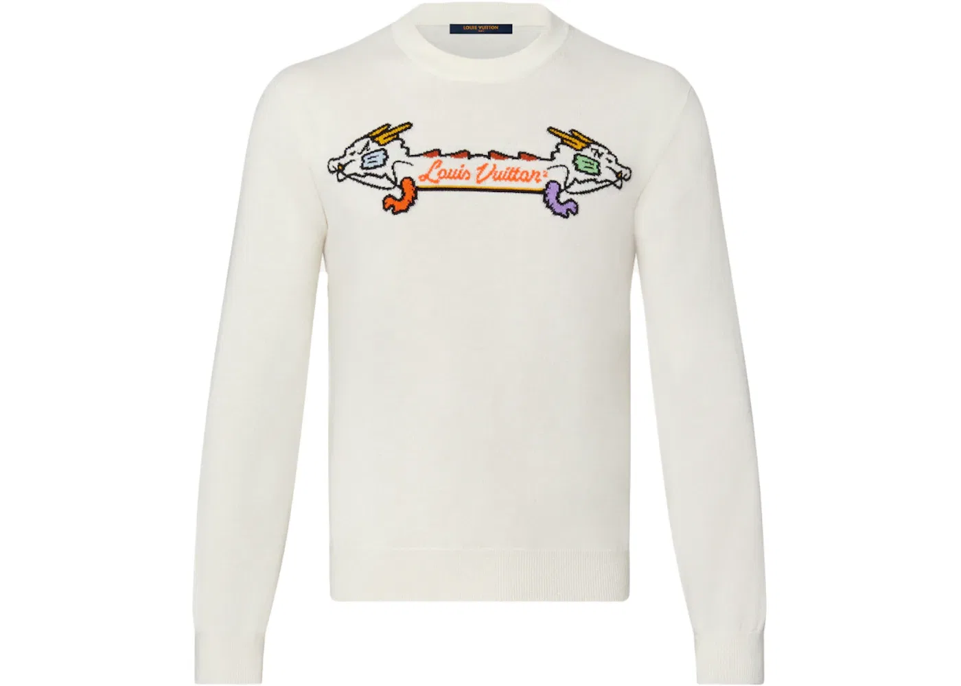 Мужской свитшот с жаккардовым принтом Crewneck Louis Vuitton, Off White