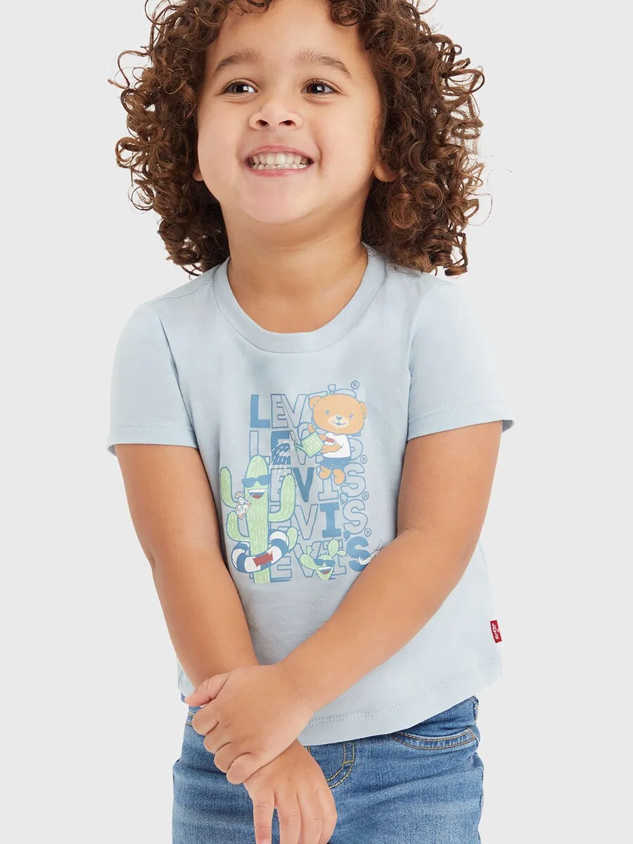 Детский комплект из синей джинсовой ткани, светло-голубой Levi'S Kids — фото 4