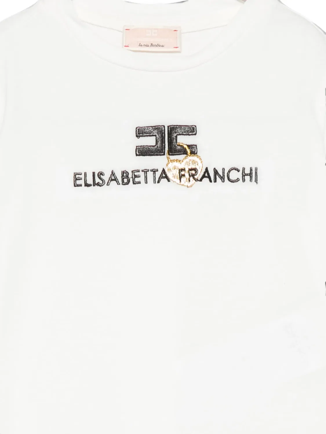 Футболка с вышивкой Elisabetta Franchi La Mia Bambina, белый — фото 3