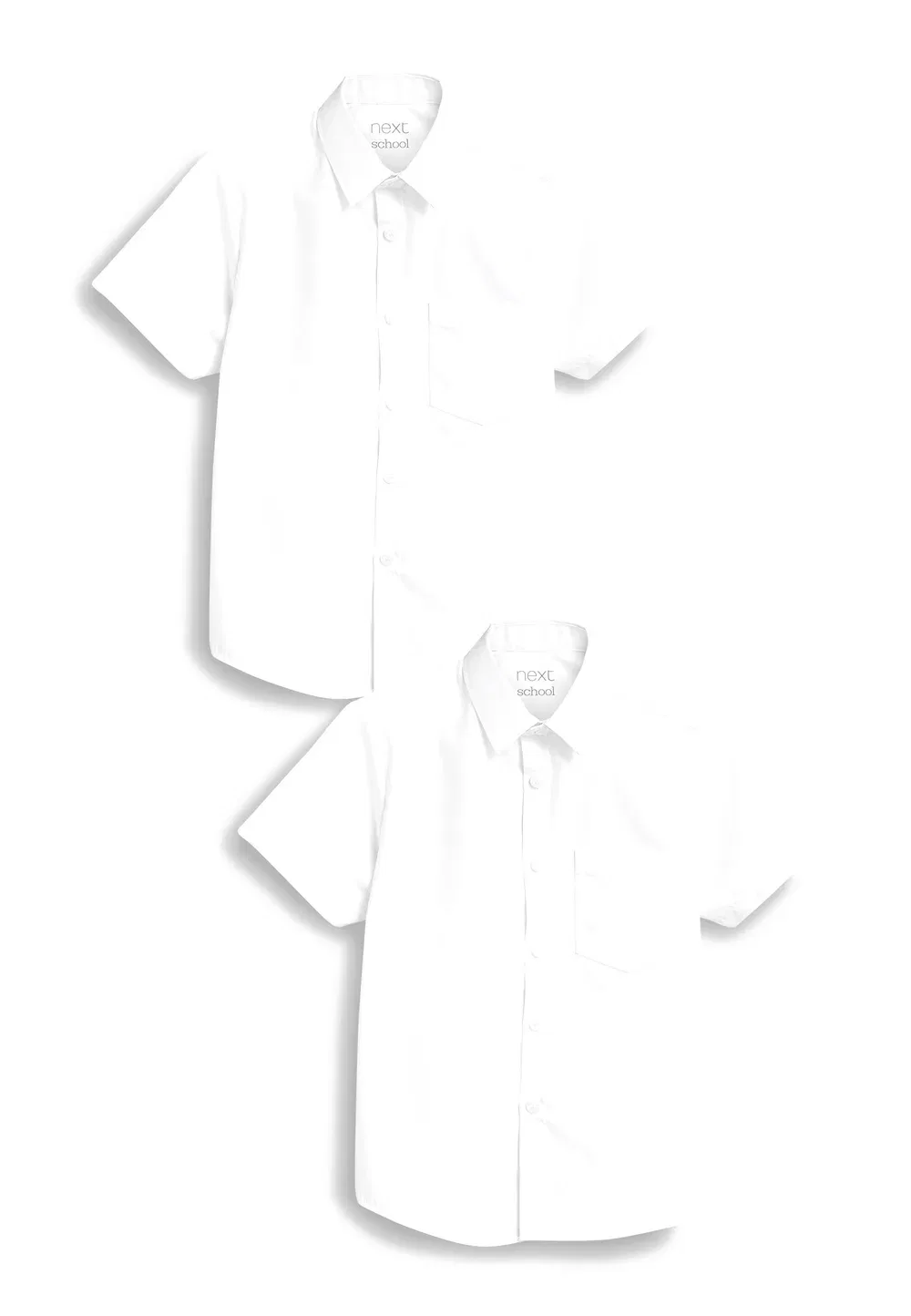 Комплект из 2 рубашек с коротким рукавом на липучках Next, White