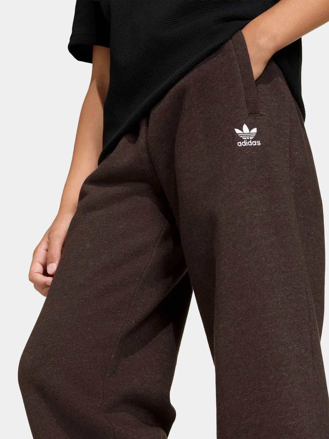 Джоггеры с широкими штанинами, adidas Originals, коричневый — фото 4