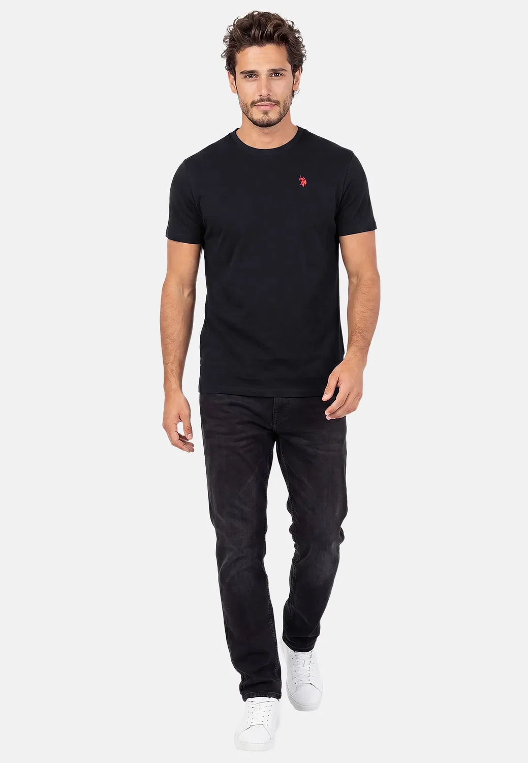Мужская футболка из хлопка U.S. Polo Assn., Black/Red — фото 3
