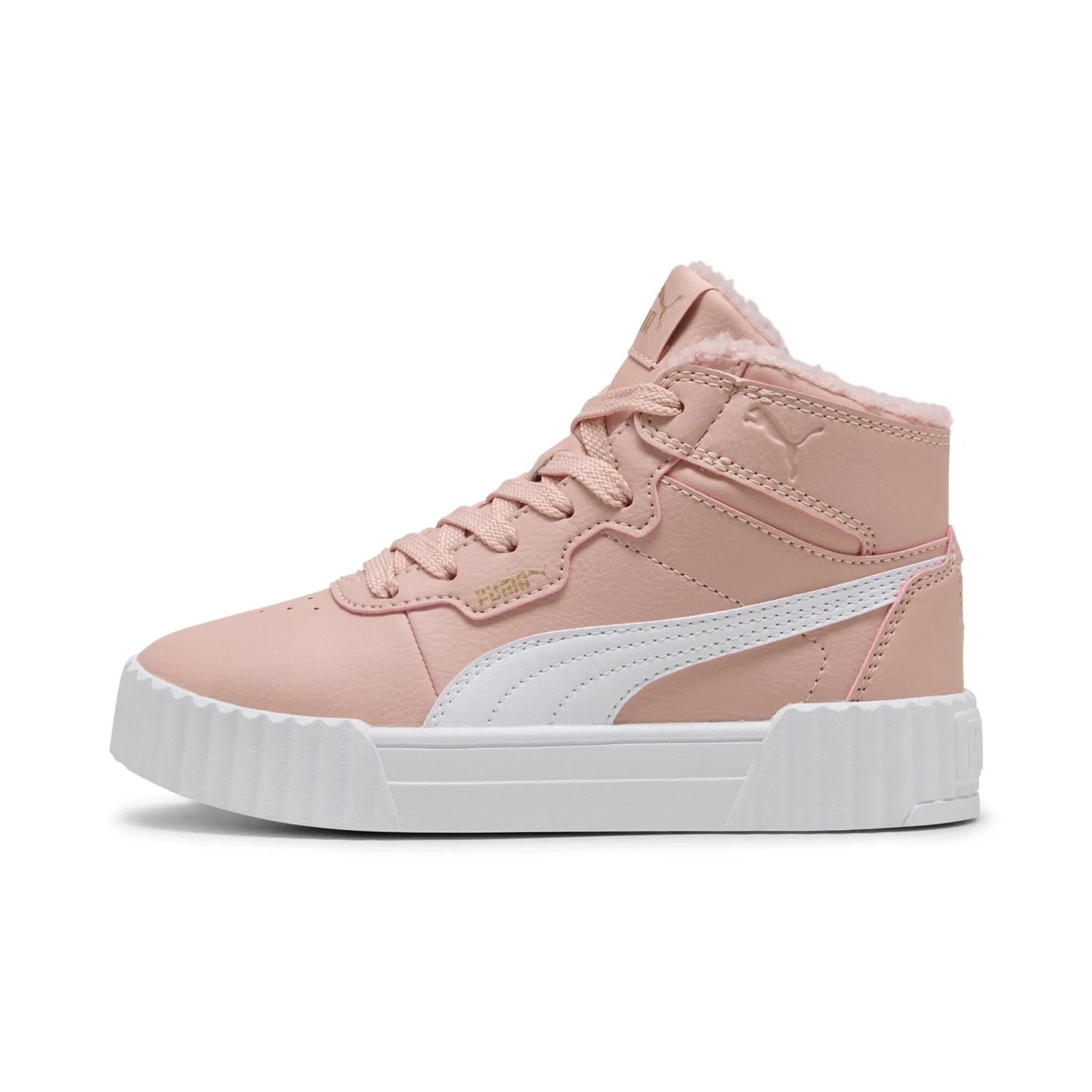 Детские кроссовки на шнуровке Carina 30 Mid WTR PS PUMA, Rose Quartz/PUMA White — фото 2