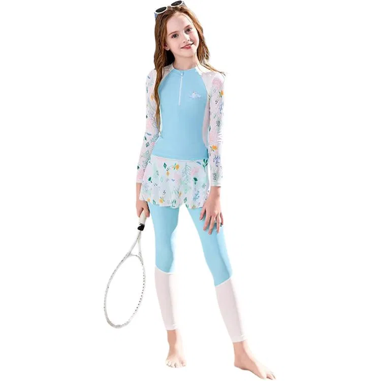Детский купальный комплект для девочек с принтом Elsa Princess Disney, Light Blue Elsa Princess