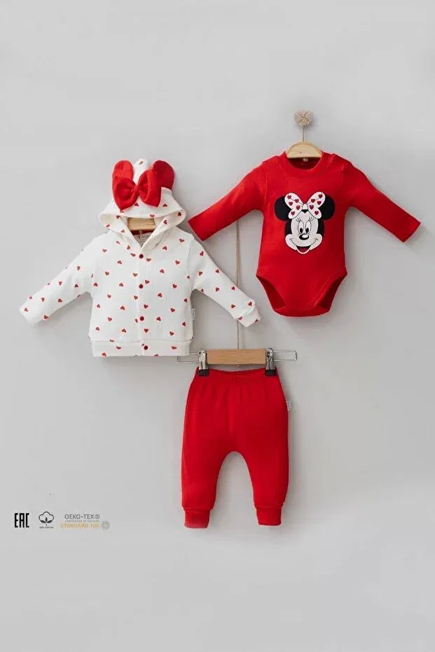 Детский комплект для новорожденных с принтом Pjishop, Red And White — фото 3