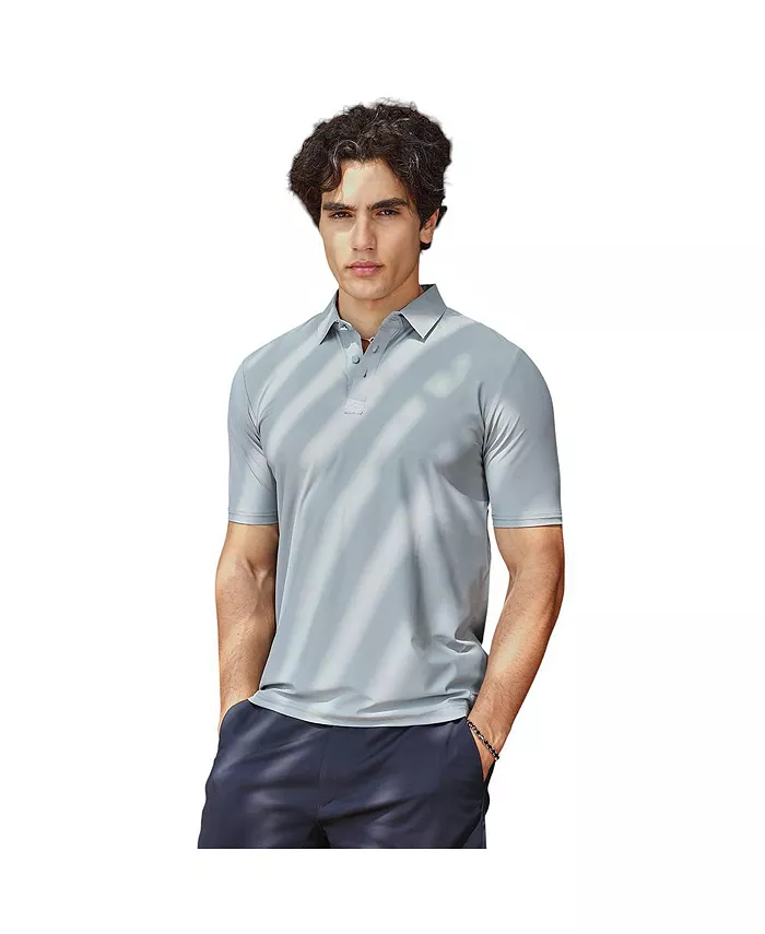 

Мужская бесшовная однотонная футболка-поло цвета серой монеты Campus Sutra, серый