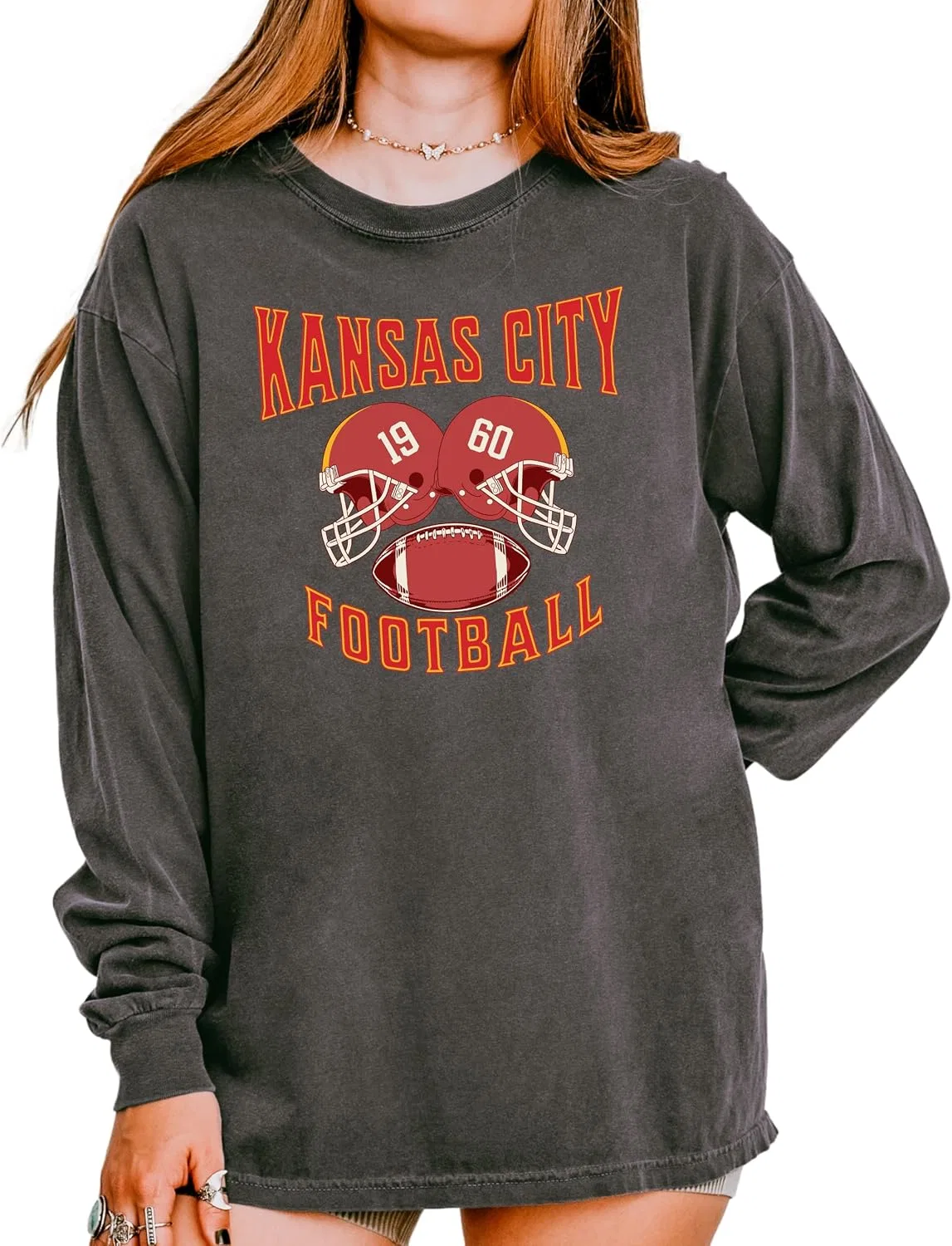 Футболка с длинным рукавом Kansas Football Vintage Generic, Pepper