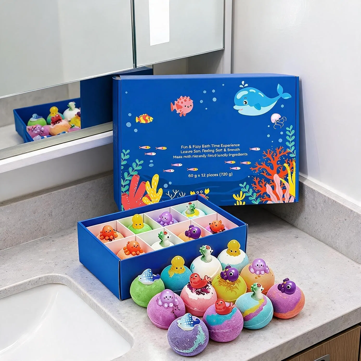Набор Bath Bombs с игрушкой, Nevalerra, 12 шт, Морская тема — фото 3