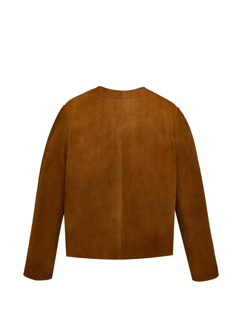 Короткая куртка из замши ягненка Saint Laurent, коричневый — фото 2