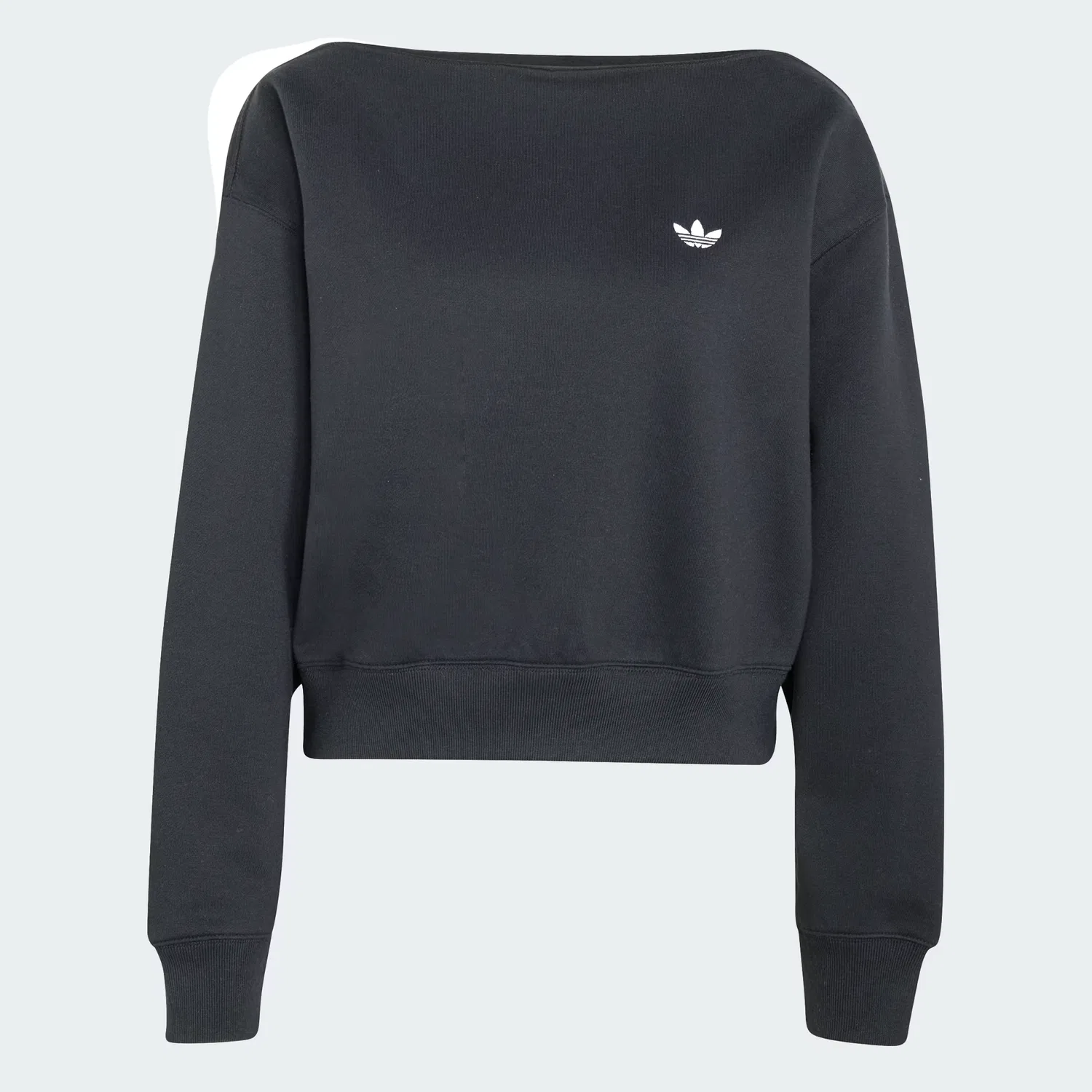 Женский свитшот свободного кроя Essentials Fleece Boatneck Adidas Originals, черный — фото 4