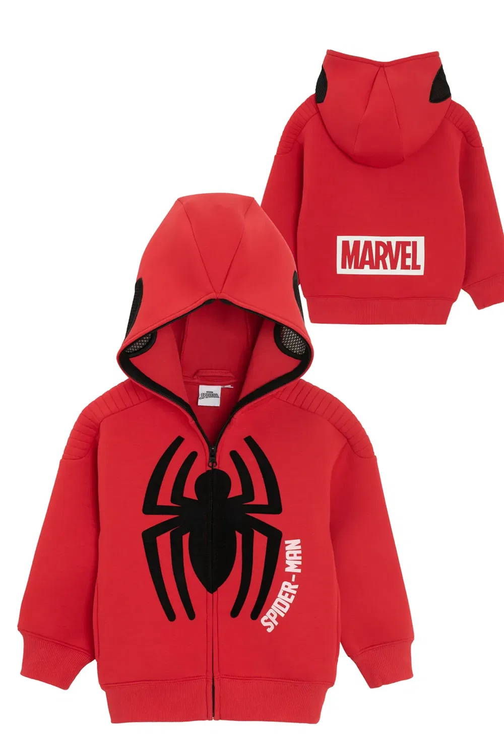 Детский худи на молнии с принтом Spider-Man Cool Club, Red