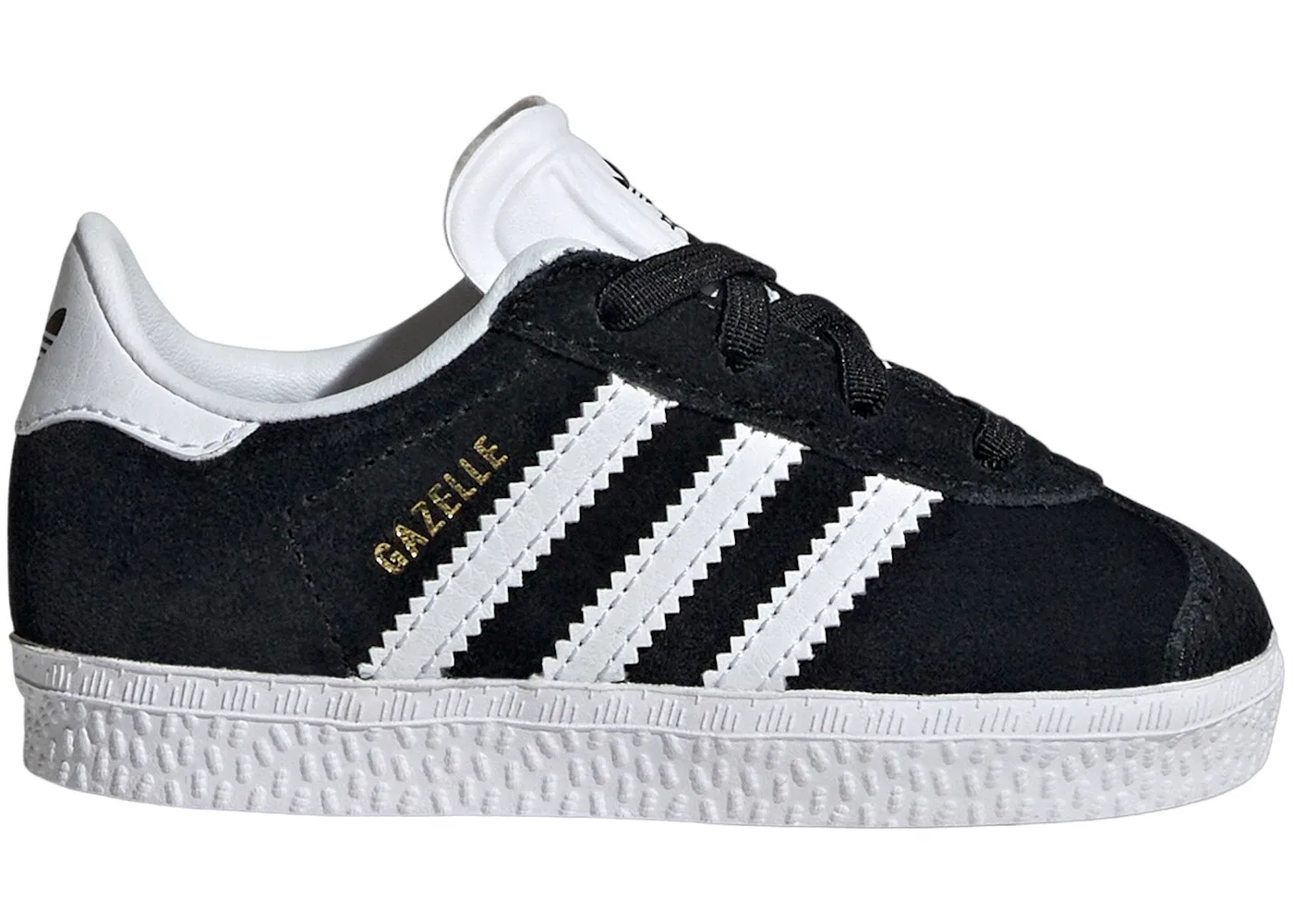 Детские кроссовки Lifestyle с закрытием на липучке Adidas Gazelle Comfort Closure, Core Black/Cloud White/Cloud White