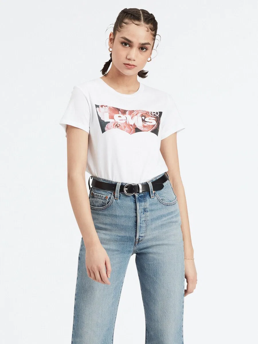Футболка LEVI'S "Perfect Tee" белого цвета — фото 2